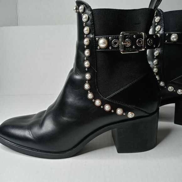 Zara black studded ankle boots size 41 - Picture 6 of 16